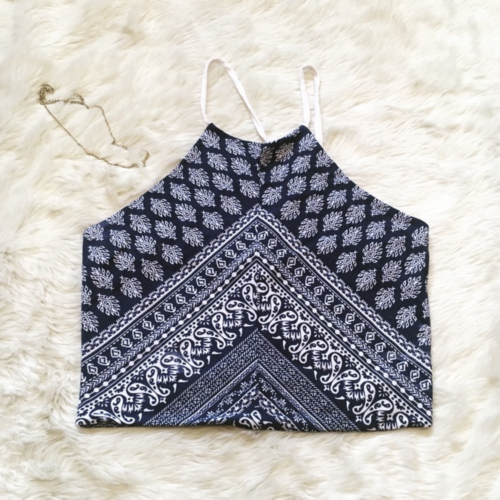 Blue and White Bandana Halter